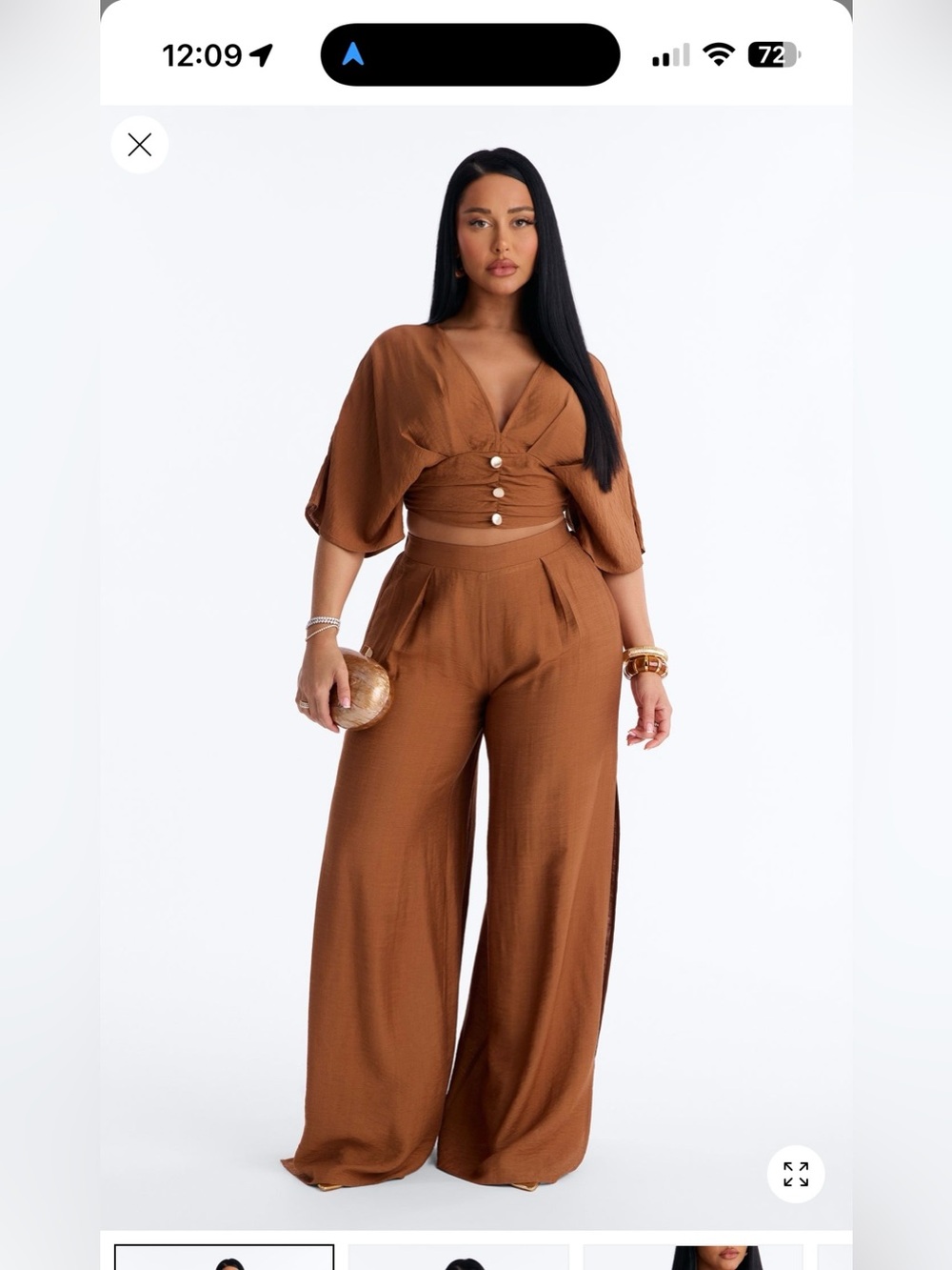 Fashion Nova Brown Wide Leg Jumpsuit